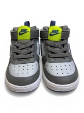 Nike Court Borough Mid 2 Grey Fog/Mystic Navy-Atomic Green-Toddler Size 5C
