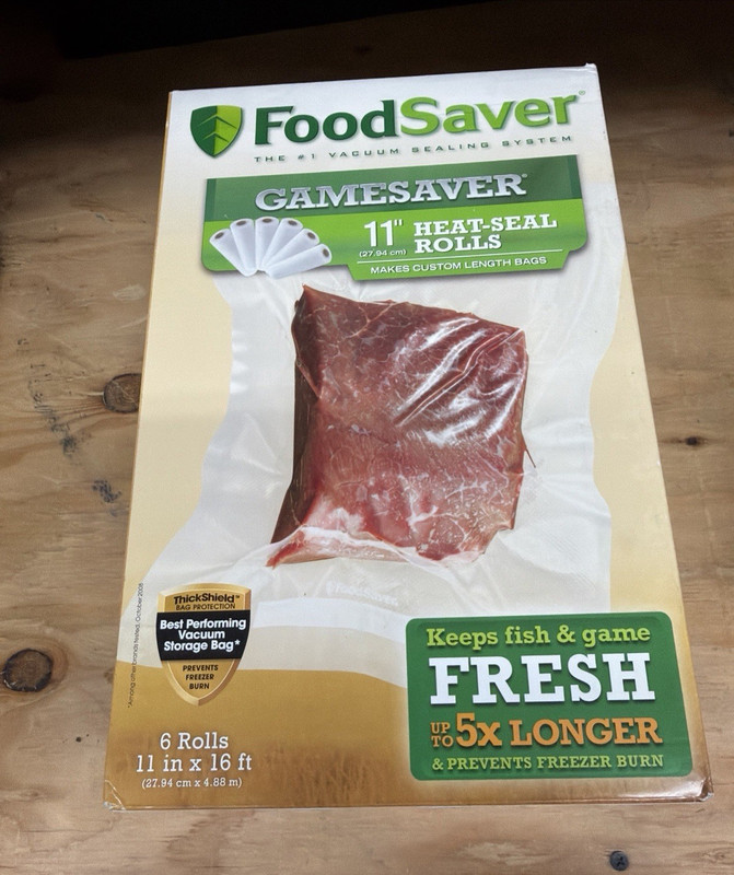 FoodSaver GameSaver 11 in x 16 ft Vacuum Seal Rolls, 6 Pack, Heat-Seal BPA Free
