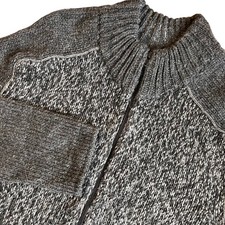 Daniele Fiesoli Italian Womens Wool Blend Oversized Full Zip Cardigan Sweater LG