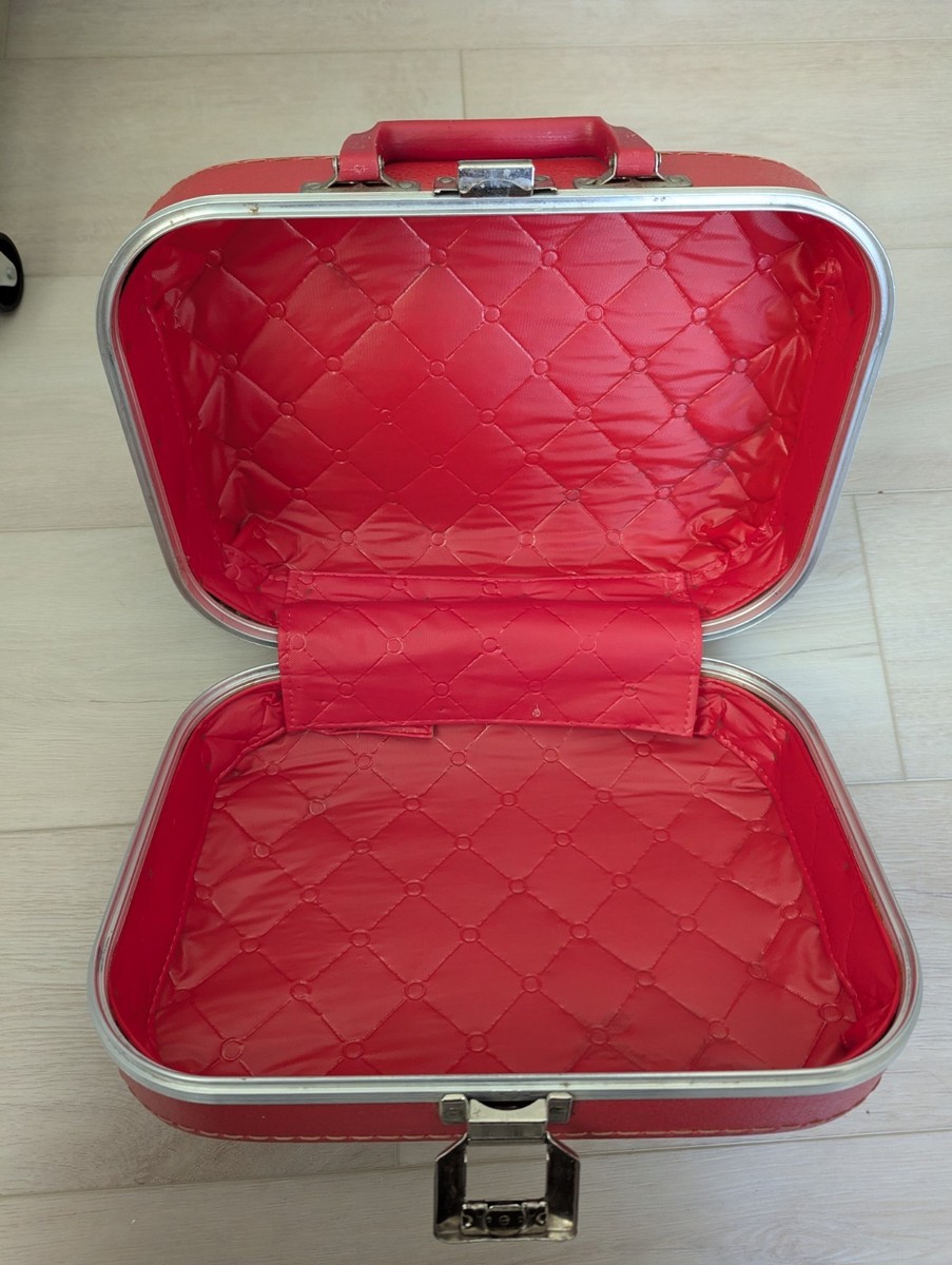 Vintage 50s 60s Suitcase Trojan Luggage Company Retro Kids Going