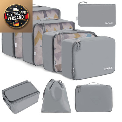 BAGAIL 8-Piece Packing Cubes Travel Organiser Suitcase System