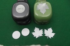 2 Paper Shapers Punch Cutters. Maple 1 3/4" Circle 1 1/4"