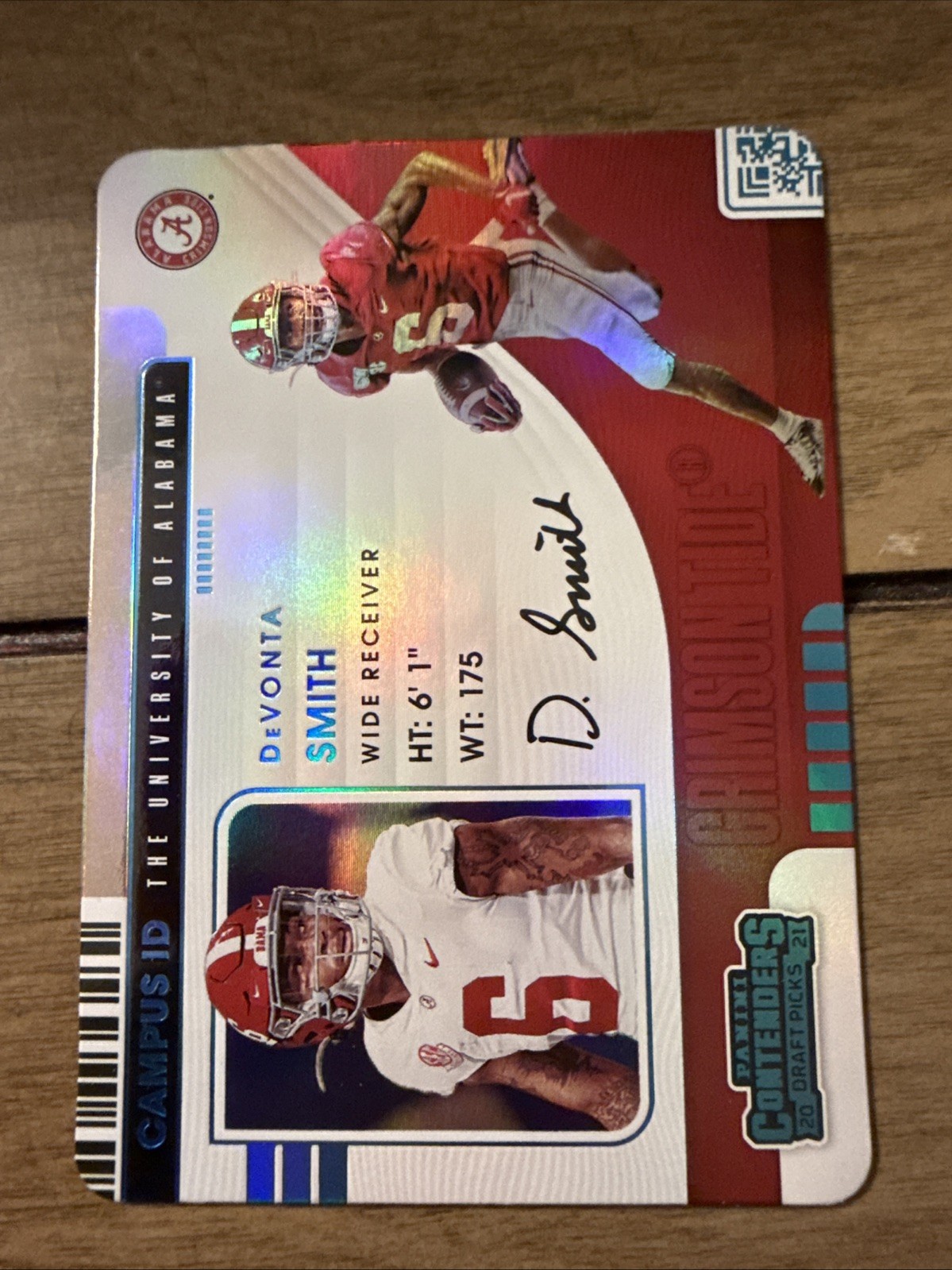 DeVonta Smith Panini Contenders Draft Picks Campus ID #5 Base