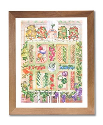 Vegetable Garden Cafe Kitchen Diner Contemporary Wall Picture Honey Framed Art P