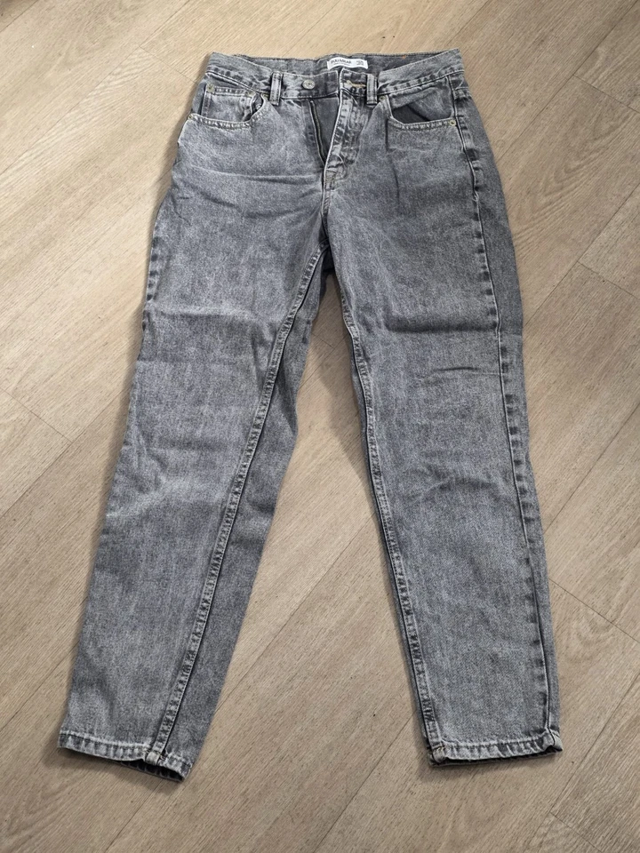 Jean Mom Fit Pull&Bear gris délavé femme – Taille 34 - Photo 4/4
