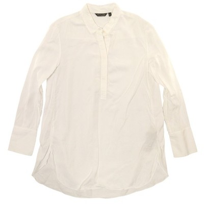 Massimo Dutti Blouse Popover Tunic Minimalist Lagenlook White Lyocell Women S