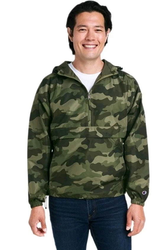 Champion Jacket Large Lightweight Windbreaker Zip Pocket New Size Small