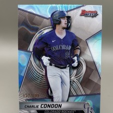 Topps 2025 Bowman's Best Charlie Condon Colorado Rockies Serial #TP-8/199 Card