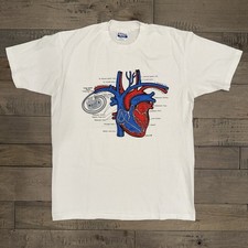 Vintage 1993 Medtronic Pacemaker Heart Anatomy Promo T-Shirt Large