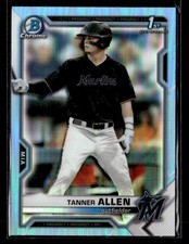 2021 Bowman Draft #BDC-165 Tanner Allen Chrome Sky Blue Refractor card