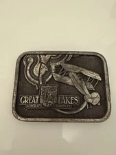 Great Lakes Aircraft Company Pilot Belt Buckle Bergamot Brass Works USA Made