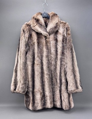 Alpine Studio Womens Brown Faux Fur Coat Size M
