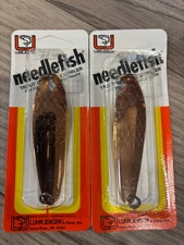 2 Luhr Jensen Needlefish Discontinued Pre Rapala Size 3.5 Copper 3inch Salmon