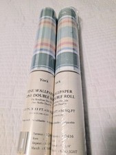 York Wallcoverings Wallpaper SQ416 Vintage Pastel Plaid 2 Double rolls 56 Sqft