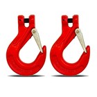 2 Pack G80 Clevis Slip Hook,5/16" Heavy Duty Chain Hooks,Forged Tow Trailer S...