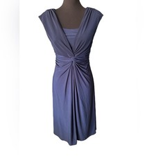 NWT Chaps Capri Knot Front Dress in Navy Blue, Size Medium, Classic, Flattering