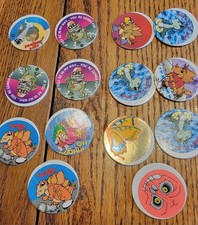 Lot OF 14 ERROR Vintage Pogs Milk Caps Mid 90  s T12B8
