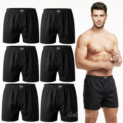 Herren Boxershorts S M L XL XXL 3XL 4XL 5XL 6XL Baumwolle Unterhosen Schwarz