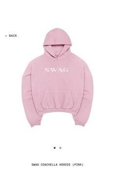 Skylrk Justin Bieber Coachella Swag Hoodie Pink - Medium Sold Out