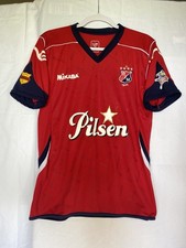 Mikasa DIM Medellin Pilsen Red Short Sleeve Soccer Jersey Shirt Medium Polyester
