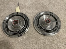 Pair 2 Of 1966 Ford Thunderbird 15 Oem Hubcaps Wheel Covers - Nice