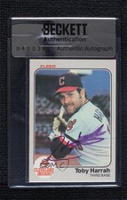 BAS 1983 Fleer Toby Harrah #410 Seal of Authenticity Auto ur8