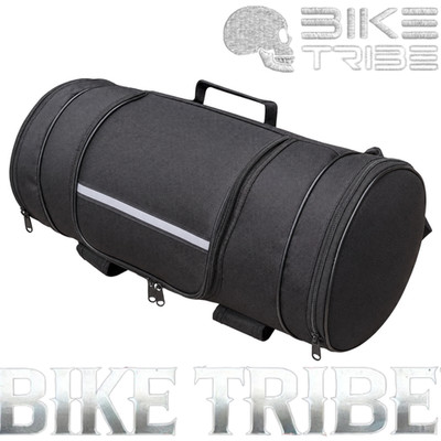 BIKE TRIBE WATERPROOF MOTORCYCLE SISSY BAR BAG ROLL TAIL LUGGAGE BAG + RAN COVER