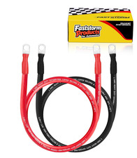 2 AWG Battery Cable, Flexible Inverter Cables 2 Feet with 3/8" Terminals OFC Pur