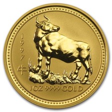 1997 1 oz Australian Lunar Series "Year of the Ox" Gold Bullion Coin (Series 1)
