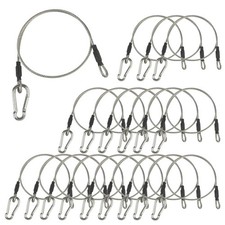 1/8" Stage Light Cables 20 Pack, 2ft Safety Cables with Carabiner Lock for DJ...