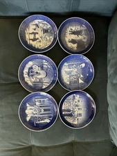 1985 1987 1988 1989 1990 1991 Royal Copenhagen Christmas Plates Set Of 6