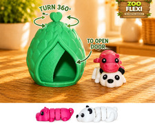 Mini Flexi Hippo & Polar Bear with Leaf Egg Hideaway 3D Printed Articulated Set