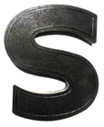 vintage art deco ACTUAL THEATRE'S 3-D MARQUEE LETTER 8" lite pebbled letter:  S