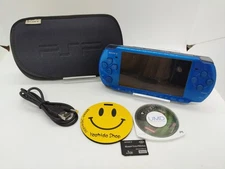 PSP-3000 SONY PSP Playstation Portable Console Marine Blue RARE COLOR W/Charger