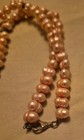 Vintage Art Deco Sterling Silver Marcasite Genuine Pink Pearl Pendant Necklace — photo 5