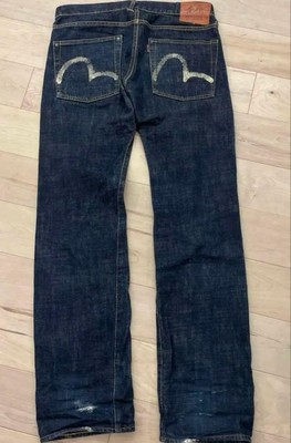 Evisu Denim Jeans Seagull Paint Dark Blue JP size 30 Good used