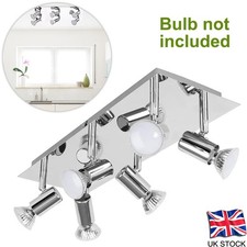 6 Way Ceiling Spot Light Fitting GU10 Adjustable Kitchen Spotlight Bar Lamp UK