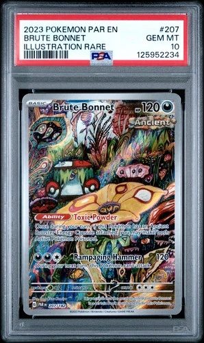 2023 POKEMON PAR EN-PARADOX RIFT ILLUSTRATION RARE #207 BRUTE BONNET PSA 10