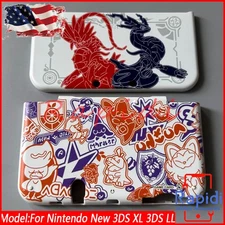 Front + Back Cover Housing Shell Plate For Nintendo New 3DS LL/XL Pokemon Theme