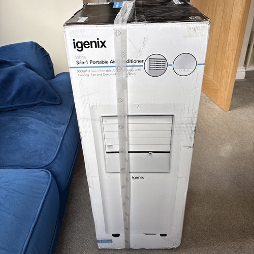Air Conditioner Portable 9000 BTU Igenix 3-in-1 Dehumidifier Fan White