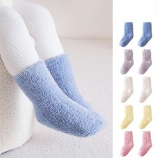 5 Pairs Baby Infant Boys Girls Middle Calf Tube Plush Winter Warm Thick Socks