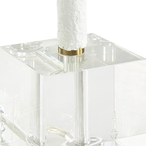 Curvy Textured Chalk White Slim Table Lamp 36 in Buffet Plaster Texture Crystal - Picture 7 of 7
