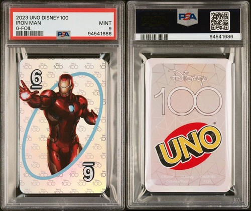 POP 1 PSA 9 MINT Iron Man Disney 100 UNO 6 Foil Marvel Trading Card Game 2023 - Picture 3 of 3