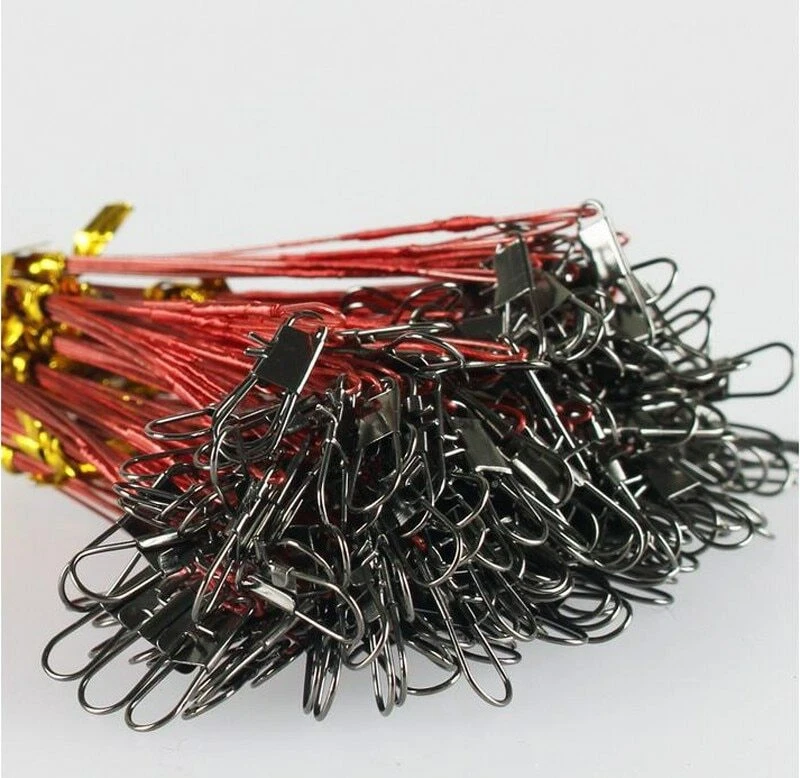 Lider De Pesca En Acero Inoxidable 10 Unidades Ganchos Con Giradores Foto 2 de 4