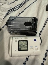 SONY Exmor R WI-FI HDR-AS200V WATERPROOF CAMCORDER WHITE BATTERY Tested   