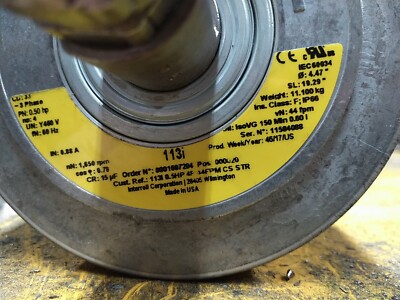 Interroll Powerroll Drum Motor Motorized Pulley 460VAC 3-Ph 44 FPM