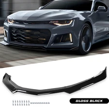ABS Front Bumper Lip Splitter Gloss Black Fits For 16-22 Chevy Camaro 1LE Style