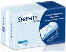 30 TRAVERSE ASSORBENTI PER LETTO SERENITY 60 X 90 PER ANZIANI BAMBINI ADULTI