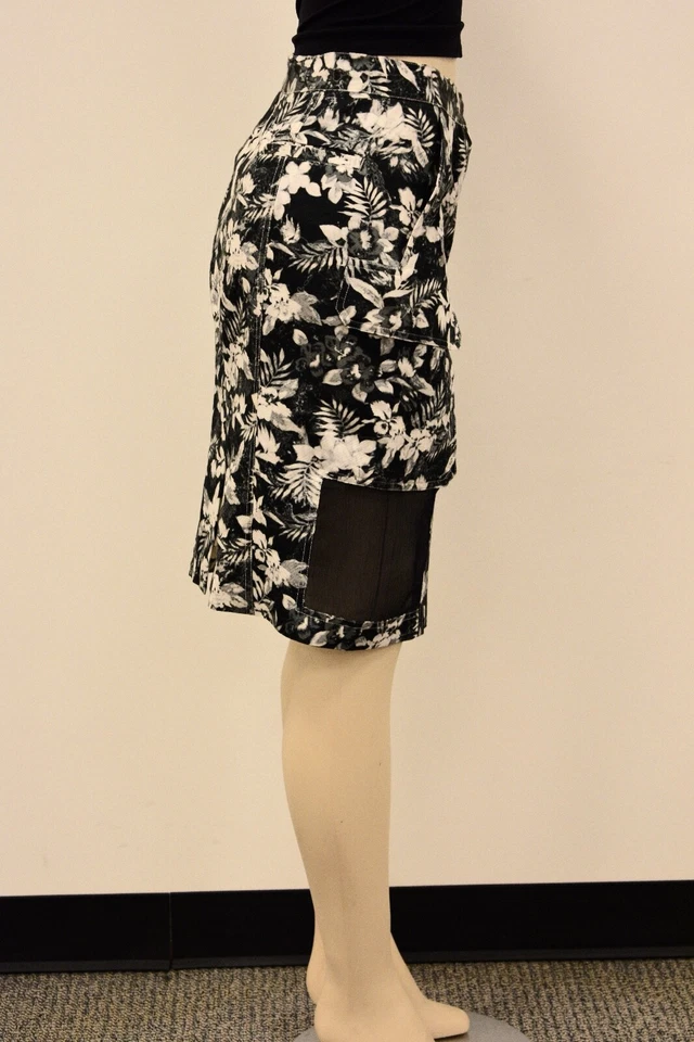 Falda para mujer Alexander Wang negra/blanca floral mezcla de algodón talla 6 en oferta rg Foto 4 de 4