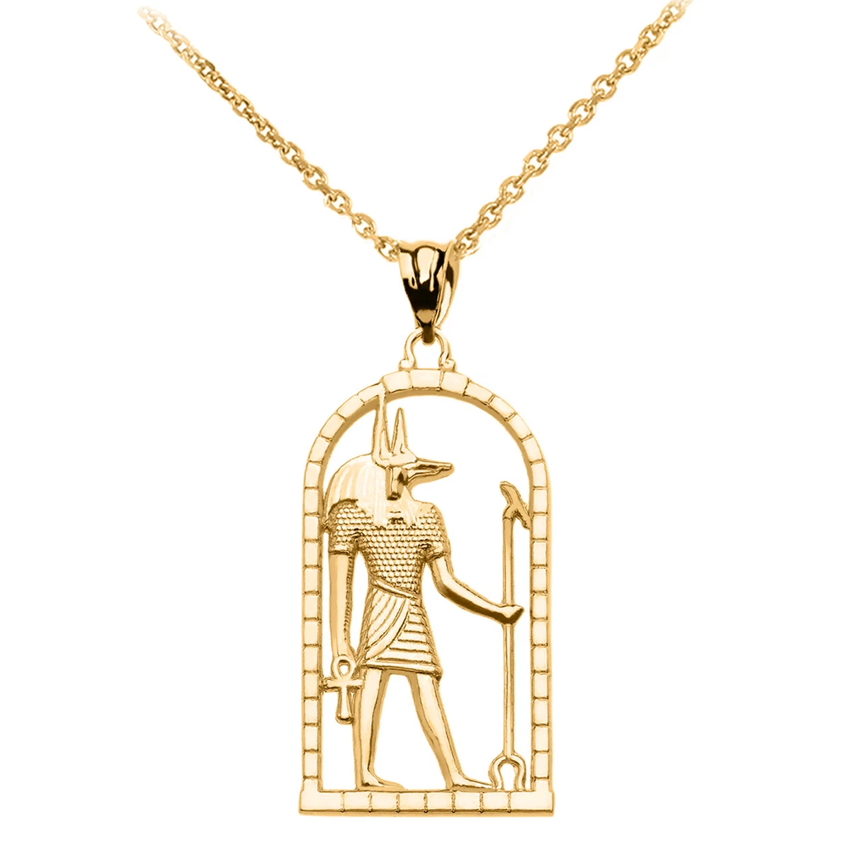 Solid Gold Egyptian Anubis Pendant Necklace eBay